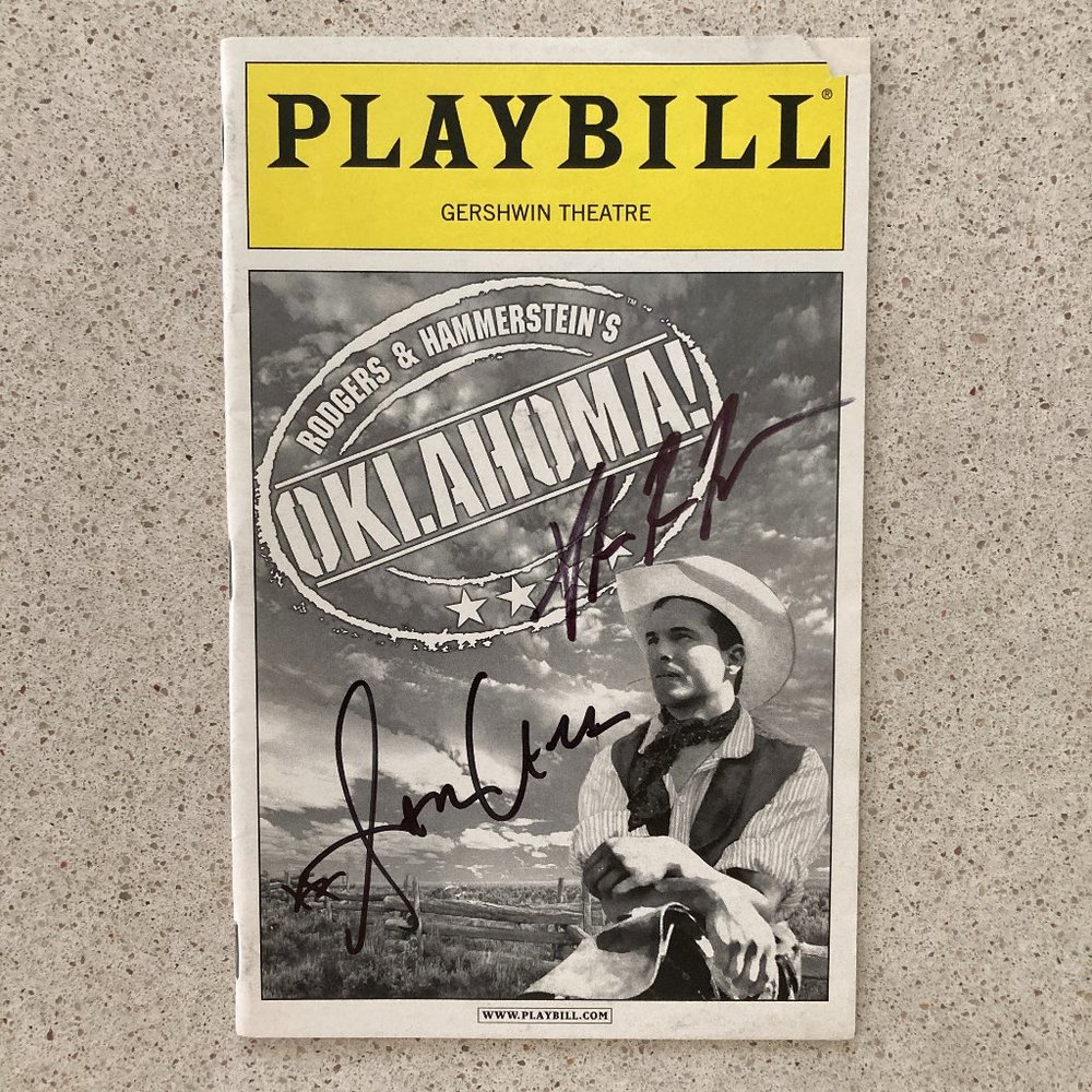 Stephen Buntrock Aaron Lazar +1 (Only) Signed Playbill Oklahoma 2003 Patty Duke